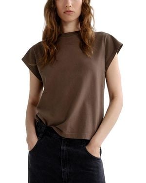 Agolde Bryce Cap Sleeve Tee - Brown