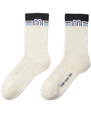 Maje Ribbed Crew Socks - White