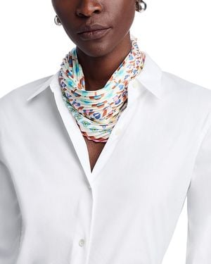 Echo Clover Pleated Diamond Scarf - White