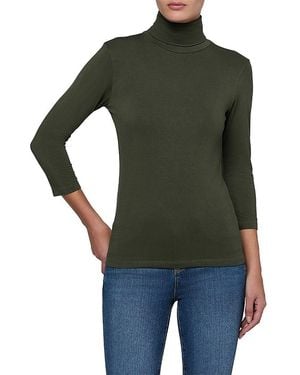 L'Agence Aja Turtleneck Three Quarter Sleeve Top - Green