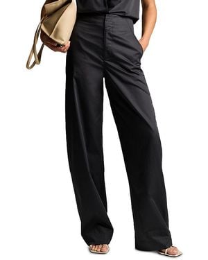 Vince Cotton High Rise Elastic Waist Pants - Black