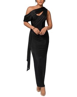 JLUXLABEL Metallic Celestina Draped Maxi Dress - Black