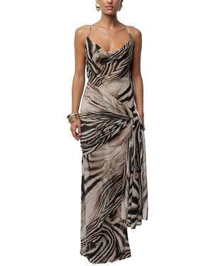 JLUXLABEL Zebra Print Infinite Journey Maxi Dress - Brown