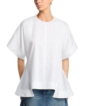 Brandon Maxwell Tyler Cascade Hem Top - White