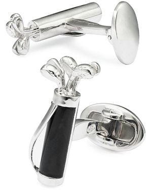 Jan Leslie Golf Bag & Clubs Cufflinks - White