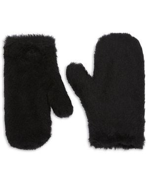 Max Mara Ombrato Alpaca Blend Teddy Mittens - Black