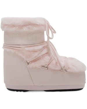 Moon Boot Mb Icon Low Faux Fur Boots - Gray