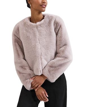 Phase Eight Crystal Faux Fur Coat - Gray