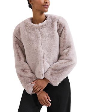 Phase Eight Crystal Faux Fur Coat - Grey