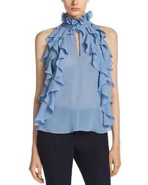 McQueen Silk Georgette Top - Blue