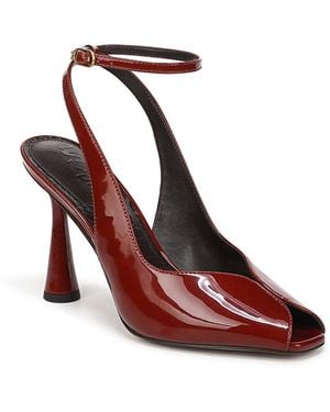 Sam Edelman Esme Patent Leather Peep Toe Heels - Red