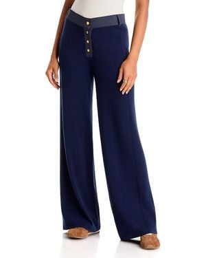 Rag & Bone Lucy Wool Stretch Wide Leg Pants - Blue