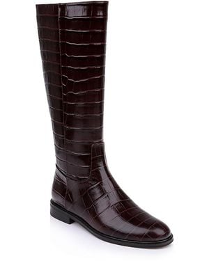 L'Agence Cortland Patent Leather Boots - Brown