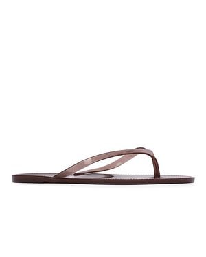 Black Suede Studio Crystal Jelly Flip Flops - White