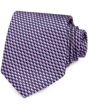Canali Silk Classic Geometric Tie - Blue