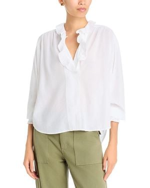 Johnny Was Yalenna Ruffled Trim Blouse - White