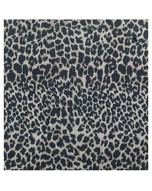 Miss Circle Spring Affair Print Linen Head Scarf - Black