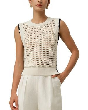 LILYSILK Toscana Pointelle Embroidered Vest - White