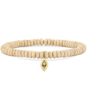 Sydney Evan 14K Diamond Accent Jasper Bead Stretch Bracelet - Natural