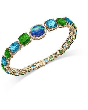 Bloomingdale's Fine Collection Multi-Gemstone & Diamond Link Bracelet - Blue