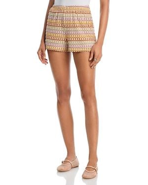 Aqua Crochet Knit Shorts - Natural