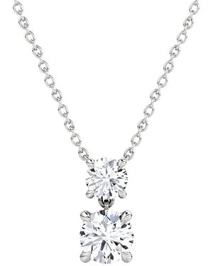 Vrai Signature Duo Drop Necklace - White