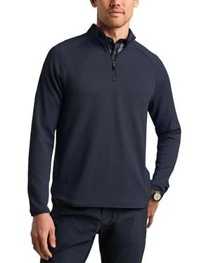 Rhone Founders Textured Quarter-Zip Golf Sweater - Blue