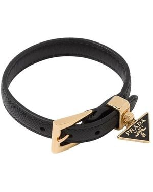 Prada Saffiano Leather Bracelet - Black