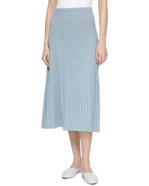 Lafayette 148 New York Pointelle Stitch Skirt - Blue