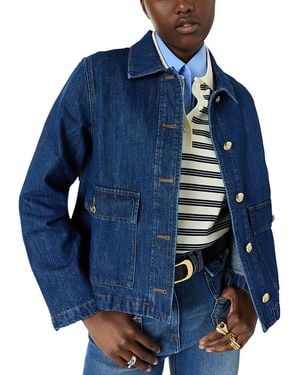Gerard Darel Taina Denim Buttoned Jacket - Blue