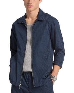 Michael Kors Dobby Stripe Shirt Jacket - Blue
