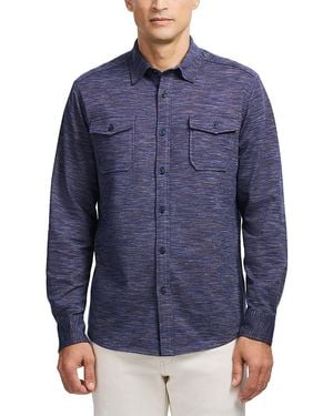 Robert Graham Storrs Long Sleeve Button Front Knit Shirt - Blue