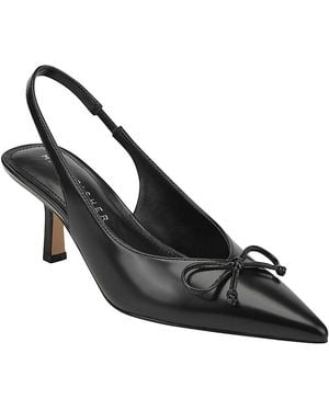 Marc Fisher Gretel Leather Slingback Court Shoes - Black