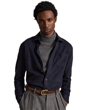 Polo Ralph Lauren Glen Plaid Stretch Knit Flannel Shirt - Blue