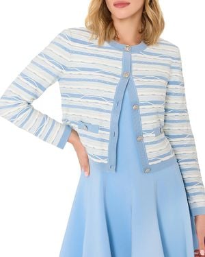 MILLY Skye Striped Cardigan - Blue
