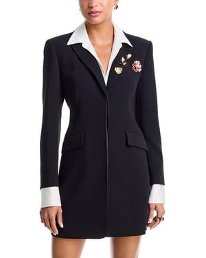 Cinq À Sept Indra Brooch Embellished Blazer Dress - Blue