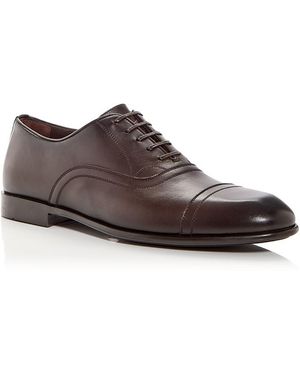 Ferragamo Cortez Leather Cap Toe Oxfords in Brown for Men | Lyst