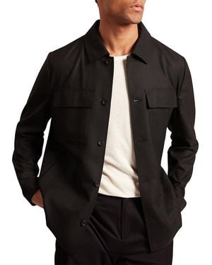 Ted Baker Selwynj Lightweight Wool Blend Shirt Jacket - Black