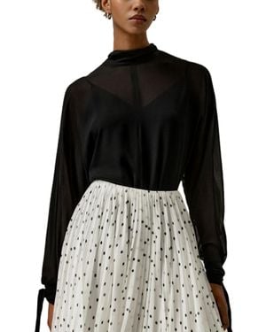 LILYSILK Floaty Batwing Sleeve Blouse Set - Black