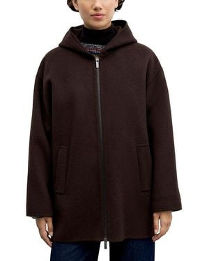 Gerard Darel Alva Wool Hooded Coat - Brown