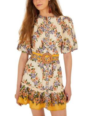 FARM Rio Hilo Stripes Sand Mini Dress - Natural