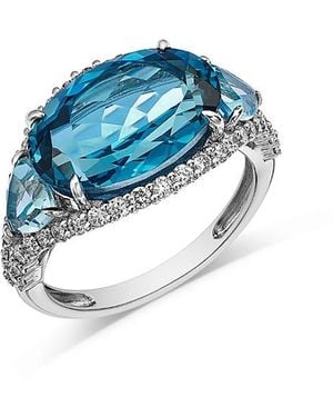 Bloomingdale's Fine Collection Swiss Topaz & Diamond Ring - Blue