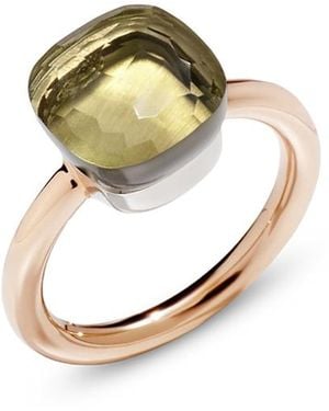 Pomellato 18K & Rose Nudo Lemon Quartz Statement Ring - Metallic