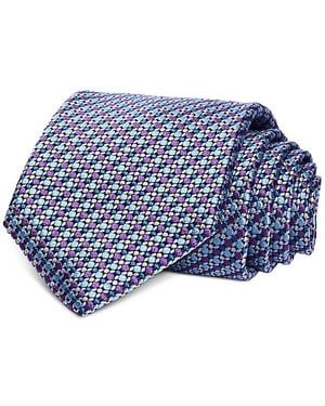 David Donahue Neat Silk Classic Tie - Blue