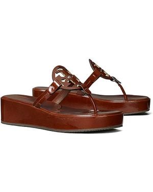 Tory Burch Miller Wedge Sandals - Brown