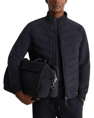 Reiss Calvorn Stand Collar Zip Interlock Quilted Jacket - Blue