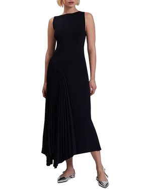 Ted Baker Azzina Slash Neck Pleated Panel Dress - Black