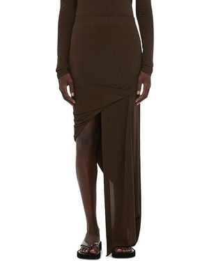Helmut Lang Twist Drape Skirt - Brown