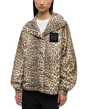 Ganni Giacca Con Stampa Leopardata - Natural
