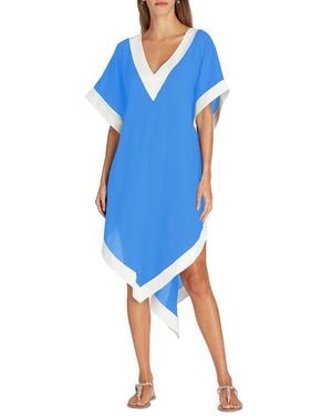 VALIMARE Aria High-Low Crepe De Chine Cover-Up Dress - Blue